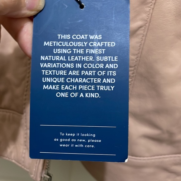 Cole Haan nude color leather jacket (sz 0X) - Picture 5 of 13